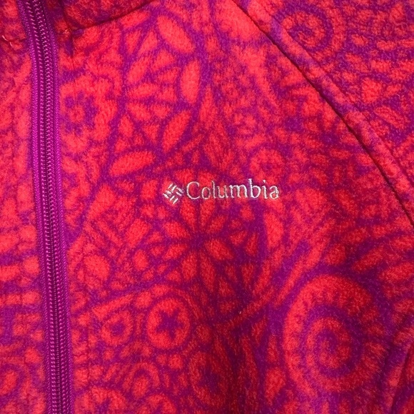 Columbia Size L (14-16) Girl Full Zip High Neck Pocket Fleece Athletic Jacket - Picture 3 of 5